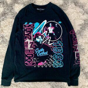 boyz n the hood long sleeve Shirt Men's Medium Black AOP Faded sleeve Prints
